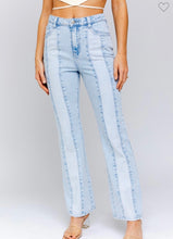 Load image into Gallery viewer, Color Block Long Denim Pants
